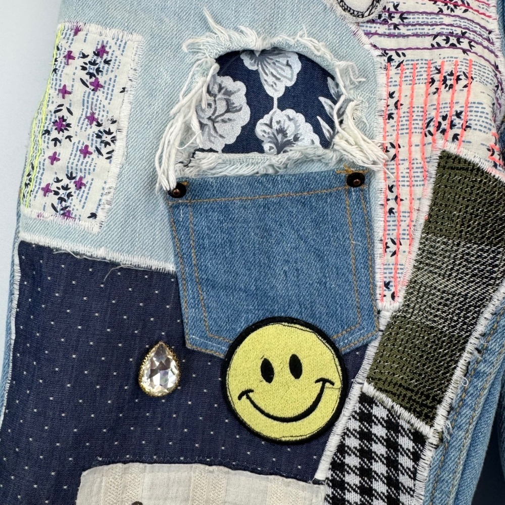 BDG Urban Outfitters Patchwork Flare Jeans Boho Y2K Size 29 - Picture 11 of 16